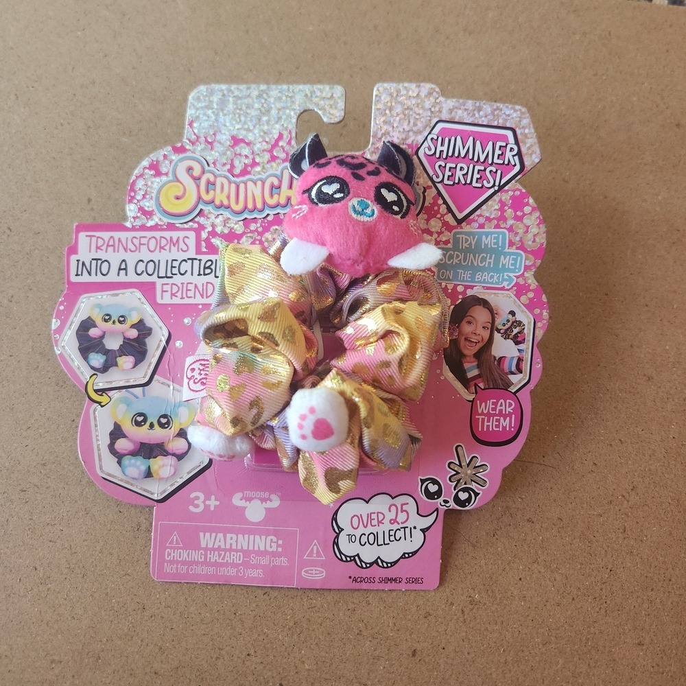 Scrunchmiez Shimmer Series Hot Pink Kitten Hair Scrunchy Backpack Clip NEW!